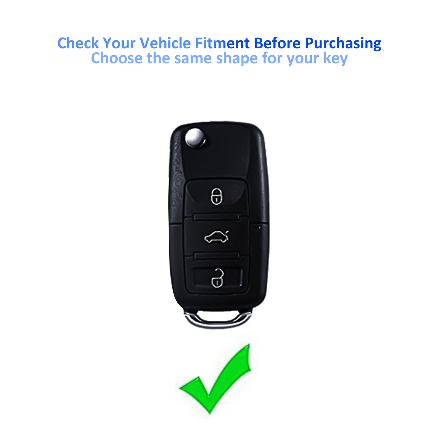 for VW Volkswagen Key Fob Cover Car Key Case Shell with Gold Keychain fit Jetta Beetle Tiguan Passat Golf