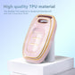 Key Fob Cover for Audi R8 Q5 Q7 S3 S4 S5 S6 S7 S8 SQ5 RS5 RS7 A4 A5 A6 A7 A8, Fashion Key Shell with Diamond Gold Keychain