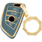 Key Fob Cover for BMW X1 X2 X3 X5 X6 X7 and Series 1 2 3 4 5 6 7 8 with Gold Chain