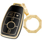 for Mercedes Benz Key Fob Cover Car Key Case Shell with Gold Keychain fit Mercedes Benz E S A C G Class