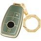 for Mercedes Benz Key Fob Cover Car Key Case Shell with Gold Keychain fit Mercedes Benz E S A C G Class