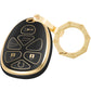 Key Fob Cover for Chevy Suburban Tahoe for Cadillac Escalade with Gold Keychain (6-Buttons)