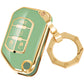 for Jeep Key Fob Cover Car Key Case Shell with Gold Keychain fit Wrangler Gladiator JL JLU JT