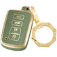for Toyota Key Fob Cover Car Key Case Shell with Gold Keychain fit Sequoia Tundra Tacoma 4Runner Land Cruise Camry Avalon